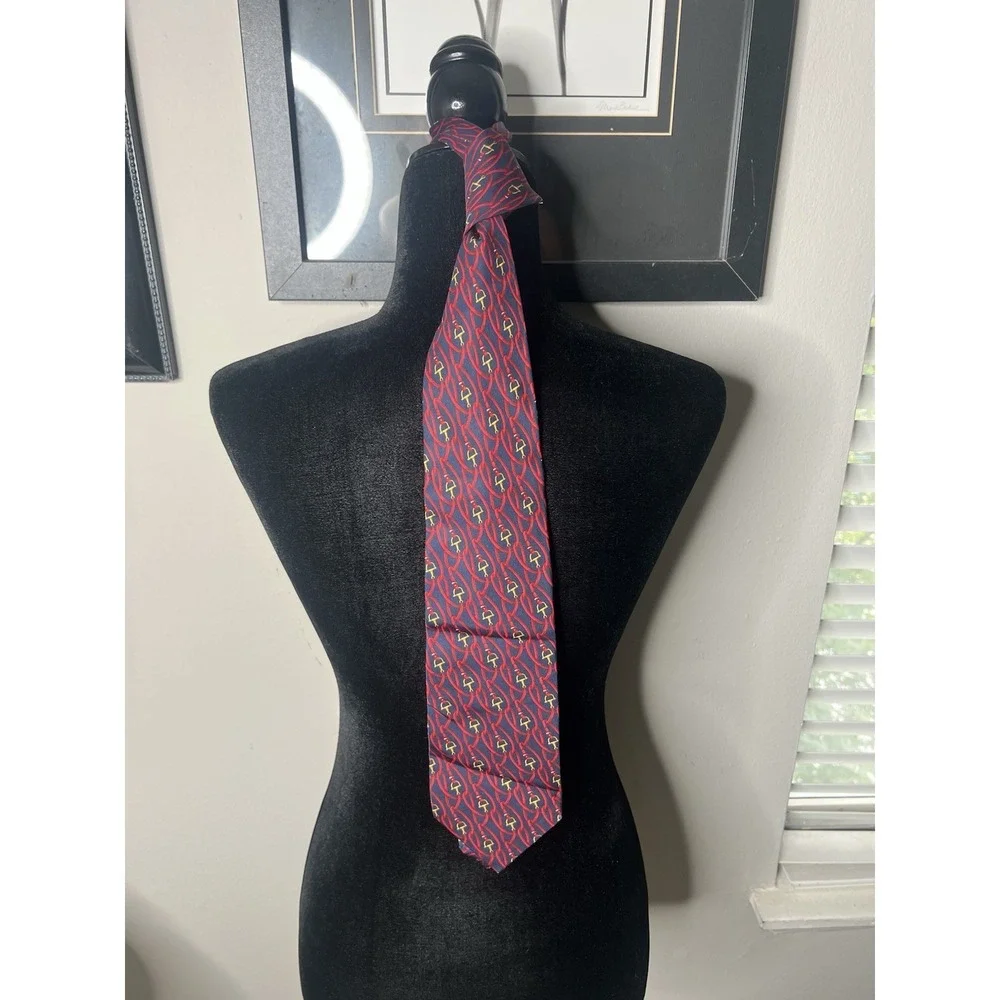Gucci Silk Tie Horsebit Logo Print Made in Italy